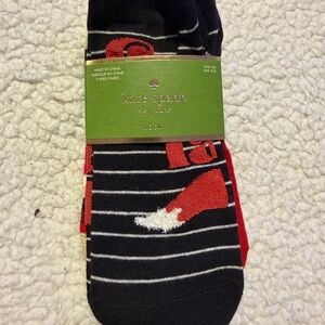 Kate Spade Black and Red Striped Socks